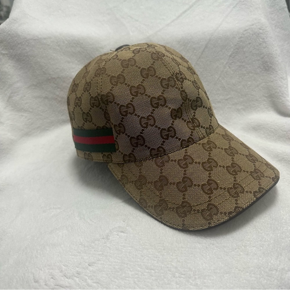 Gucci Beige Monogram Canvas Baseball Cap